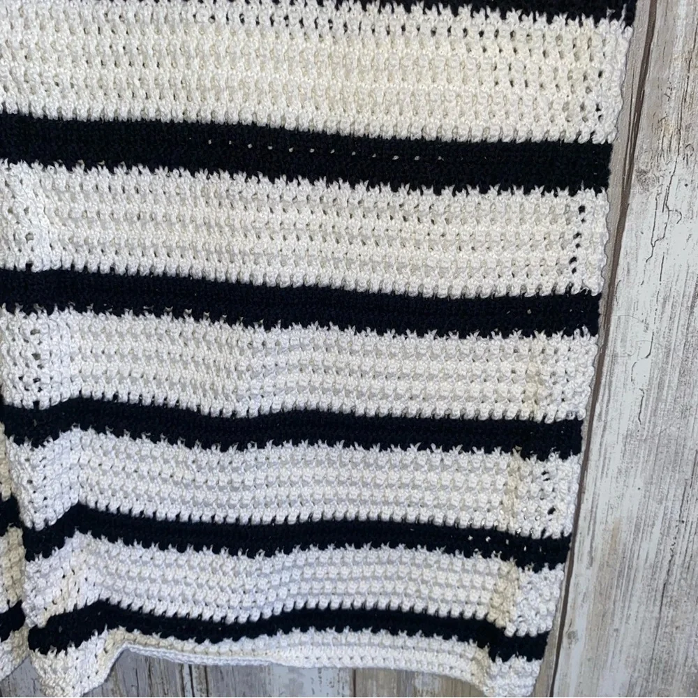 Talbots Crochet Stripe Crewneck Sweater - Picture 3 of 6